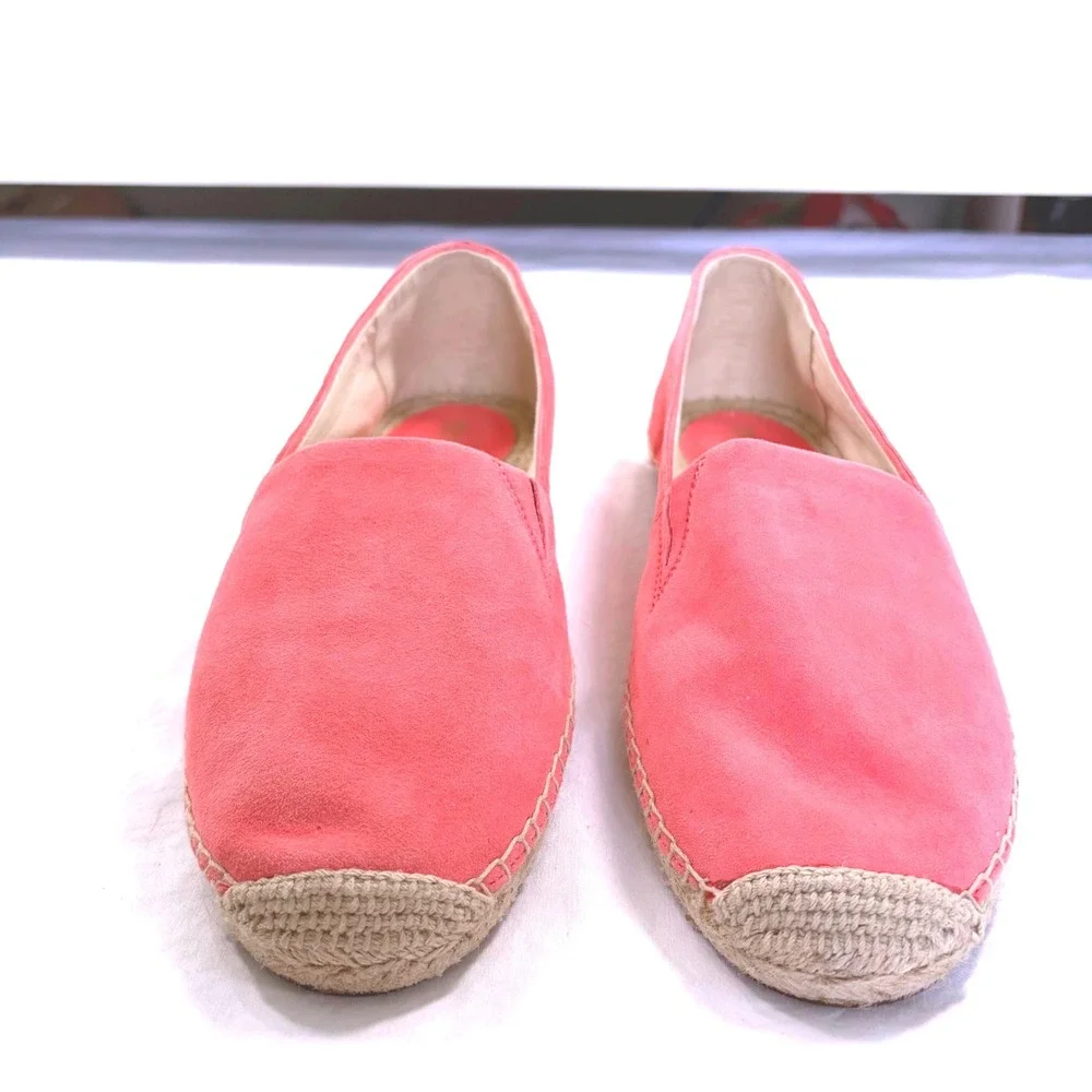 Michael Kors Pink Suede Leather Espadrille Flats Slip On Shoes V019B Womens 10M